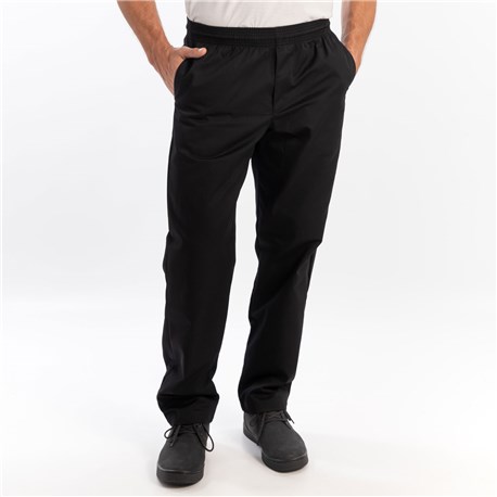 Men's Classic Cotton Blend Black Chef Pants (CW3900)