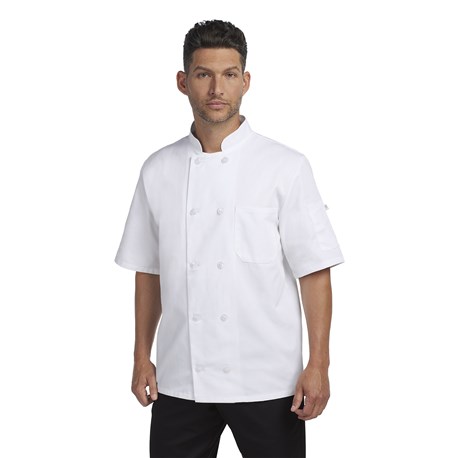 Unisex Short Sleeve Essential Plastic Button Chef Coat (CW4455)